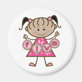 Imán Niña pequeña 5 camisetas de cumpleaños y regalos