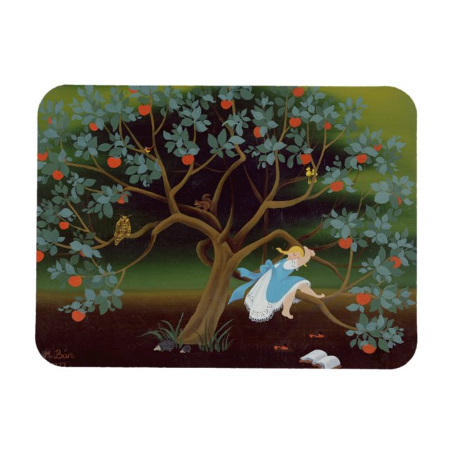 Imán Niña pequeña en el árbol de los sueños (Horizontal)