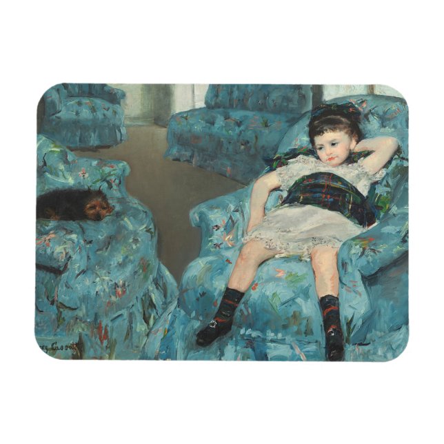 Imán Niña pequeña en un sillón azul, 1878 (oi) (Horizontal)