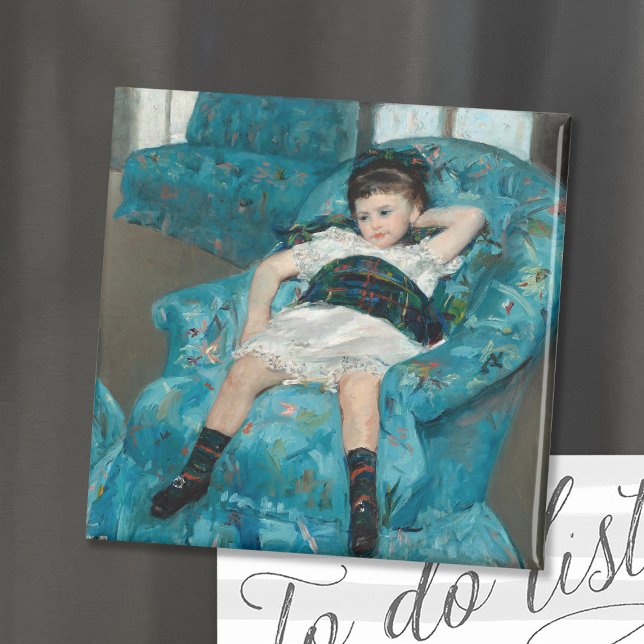 Imán Niña pequeña en un sillón azul | Mary Cassatt (Subido por el creador)