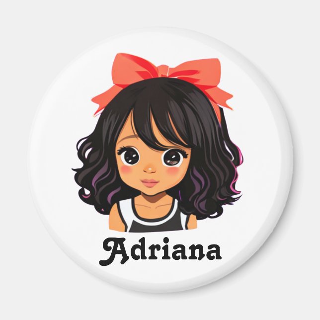 Imán Niña pequeña personalizada de color (Frente)