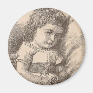 Imán Niña pequeña y triste