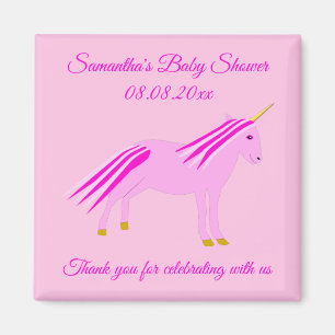 Imán Niña rosa bonito Unicorn Personalizado Baby Shower