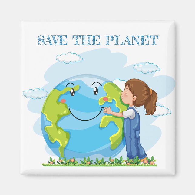Imán Niña Salva el Planeta (Frente)