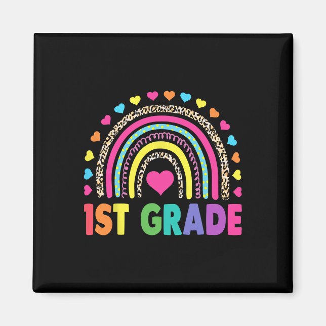 Imán Niñas Arcoiris Niños Profesor Equipo 1er Grado Cua (Frente)