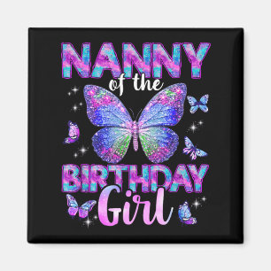 Imán Niñera De La Familia De Mariposas De La Cumpleañer
