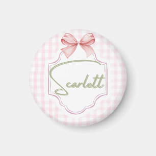 Imán Niñera Escarlett Personalizada Gingham