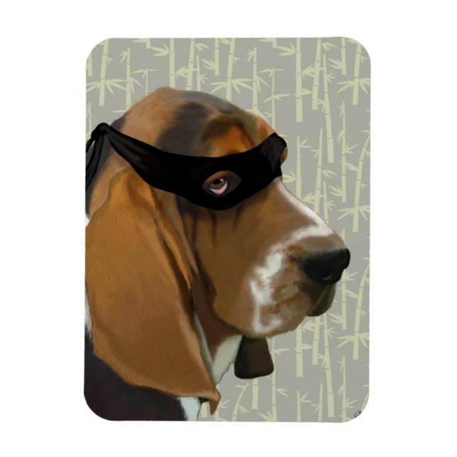 Imán Ninja Basset Hound Dog (Vertical)