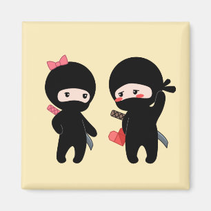 Imán Ninja Pair, un niño y un Chica