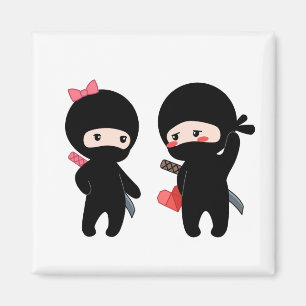 Imán Ninja Pair, un niño y un Chica