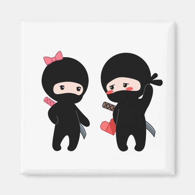 Imán Ninja Pair, un niño y un Chica (Frente)