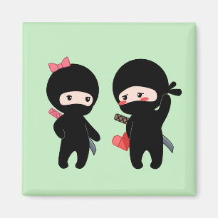 Imán Ninja Pair, un niño y una niña
