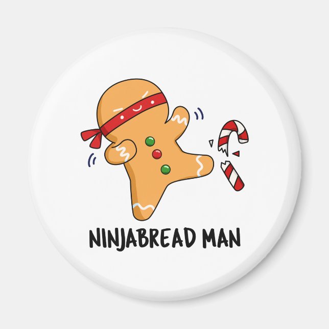Imán Ninjabread Man Funny Gingerbread Pun (Frente)