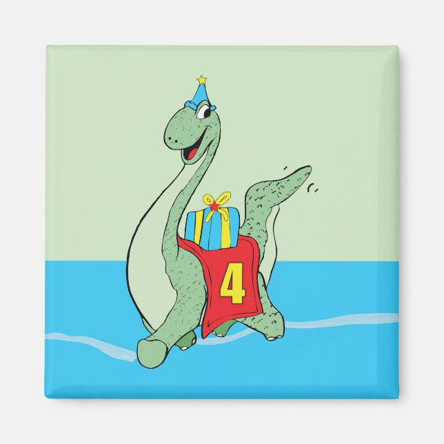 Imán Niño, 4 años de dinosaurio (Frente)