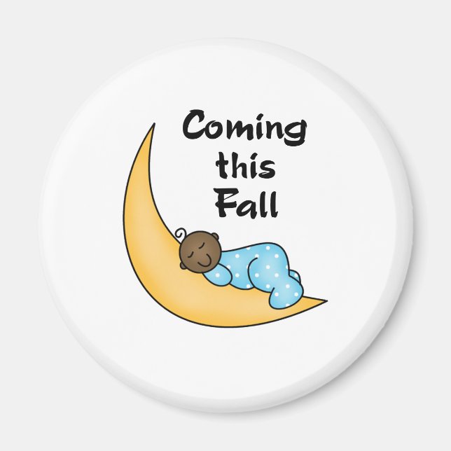 Imán Niño afroamericano en caída de luna (Frente)