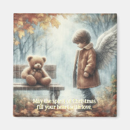 Imán Niño angélico con Teddy Bear