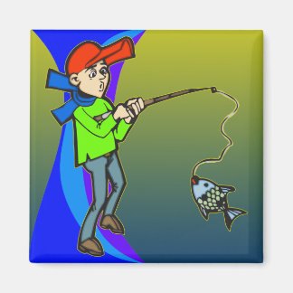 Imán Niño Capturando Un Pescado