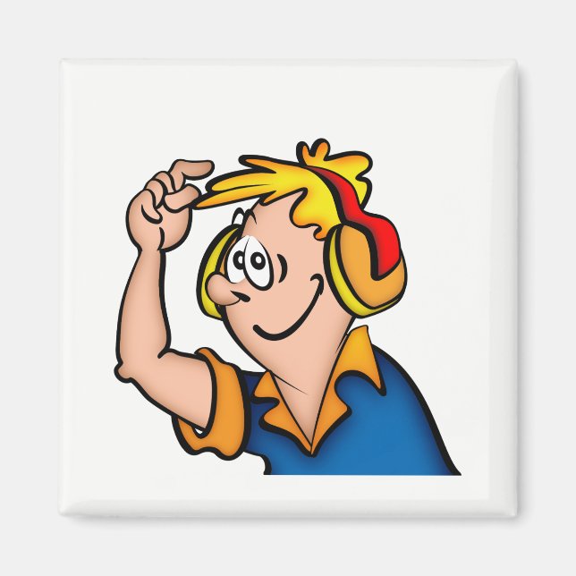 Imán Niño Con Auriculares (Frente)