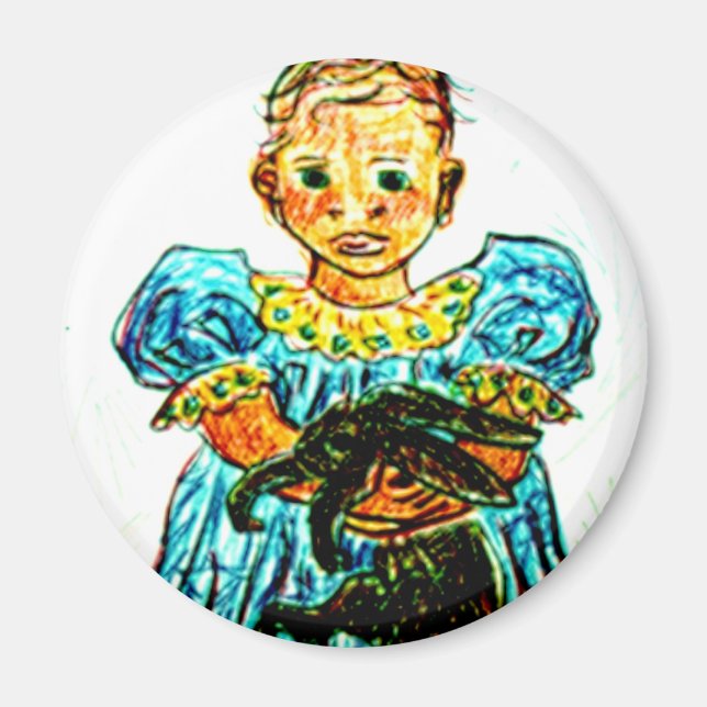 Imán Niño con conejo (Frente)