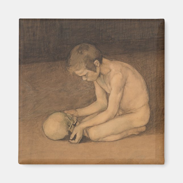 Imán Niño con cráneo (por Magnus Enckell) (Frente)