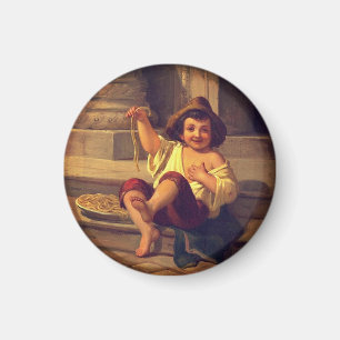 Imán Niño con espaguetis por Julius Moser (c. 1808)