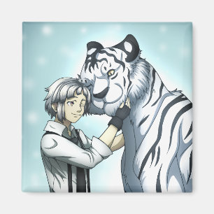 Imán Niño con tigre blanco