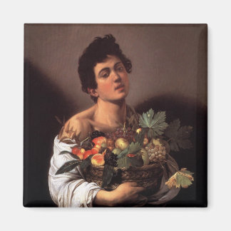 Imán Niño con una cesta de fruta