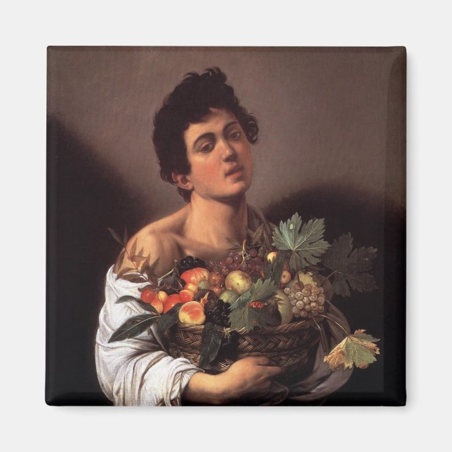Imán Niño con una cesta de fruta (Frente)