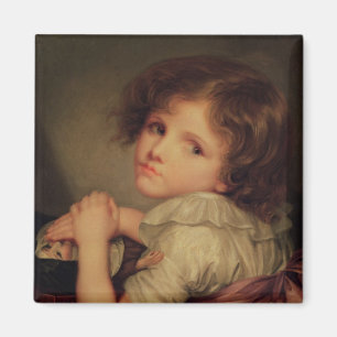 Imán Niño con una muñeca