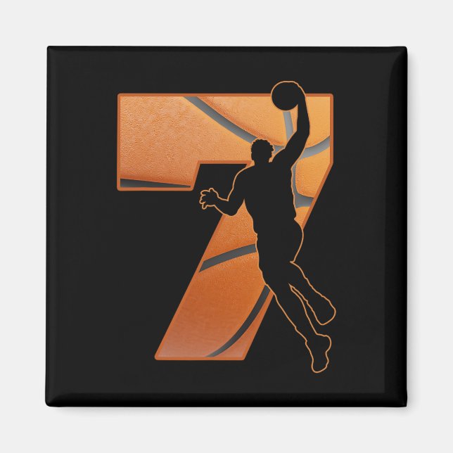 Imán Niño De 7 Años Séptimo Esbozo Fiesta de Cumpleaños (Frente)