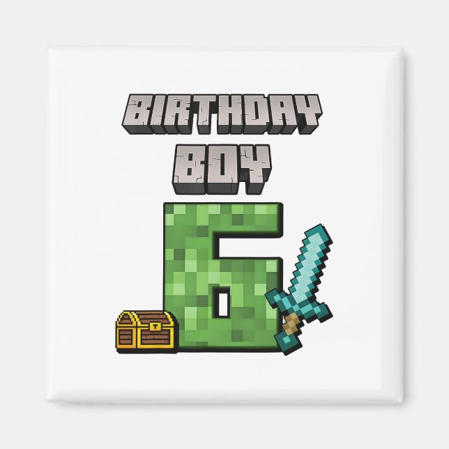Imán Niño de cumpleaños 6 cumpleaños, tengo 6 años de e (Frente)