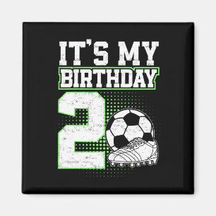 Imán Niño de fútbol de 2 años Es mi cumpleaños número 2
