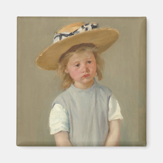 Imán Niño en Gorra de paja | Mary Cassatt (Frente)