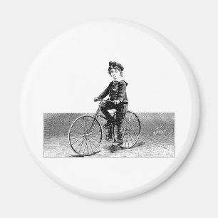 Imán Niño en la bici - ilustracion de la bicicleta del