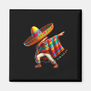 Imán Niño mexicano Dabbing Poncho Cinco De Mayo 3