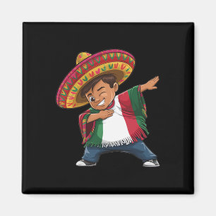 Imán Niño mexicano Dabbing Poncho Fiesta Cinco De Mayo