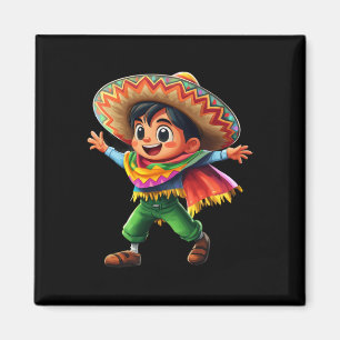 Imán Niño mexicano Fiesta Poncho Cinco De Mayo Celeb