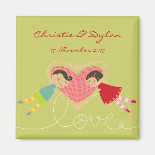 Imán Niño personalizado y Chica enamorado: Salven la fe