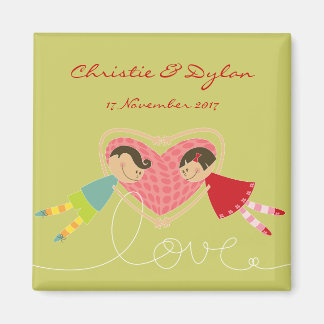 Imán Niño personalizado y Chica enamorado: Salven la fe