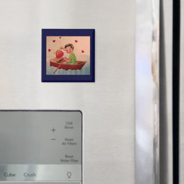 Imán Niño sosteniendo el corazón en barco