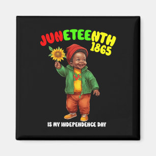 Imán Niño y Chica africano es mi Día de la Independenci
