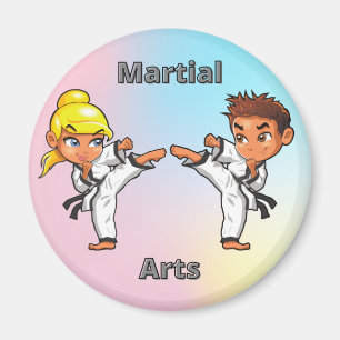 Imán Niño y Chica de artes marciales