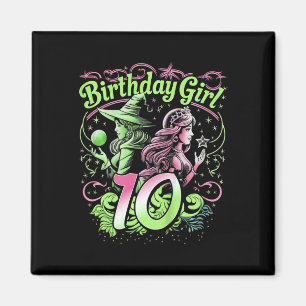Imán Niños 10 Años De Bruja Rosa Y Verde