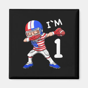Imán Niños 1 Día de Fútbol Americano Dabbing 1 Año O