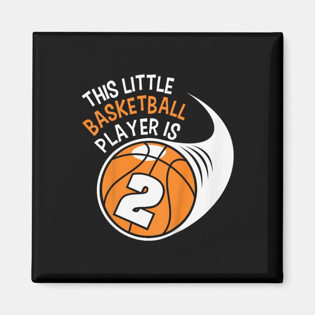 Imán Niños 2º Nacimiento Niños Baloncesto Deporte 2 Año (Frente)