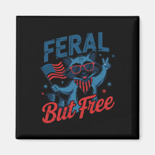 Imán Niños 4 de julio Feral y libre divertido mapache E