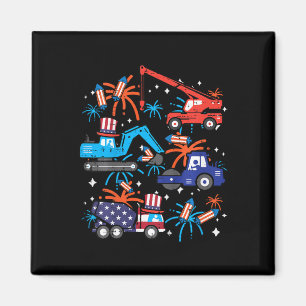 Imán Niños 4 de julio Vehículo de construcción Patriot