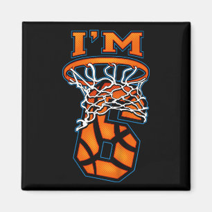 Imán Niños 6º cumpleaños Baloncesto Yo soy 6 Chica 6º B