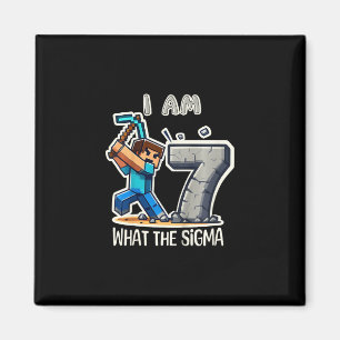 Imán Niños 7 Años Sigma Pixel Art Minería Jugador Cumpl