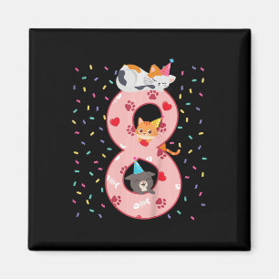 Imán Niños 8º Chica de Cumpleaños Recta Cabina de Gato 